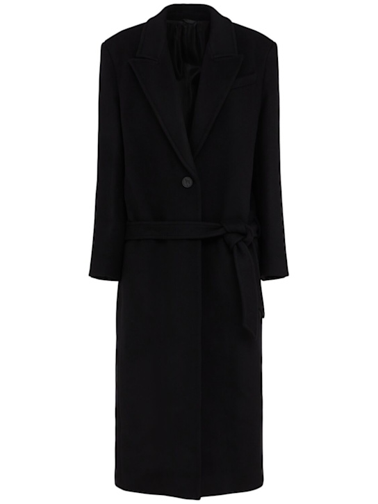 The Attico: Virgin wool blend belted long coat - women_0 | Luisa Via Roma