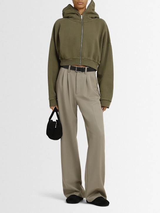 Entire Studios: Cropped full-zip hoodie - Green - women_1 | Luisa Via Roma