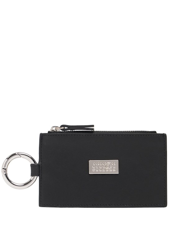 MM6 Maison Margiela: Zip leather wallet - women_0 | Luisa Via Roma