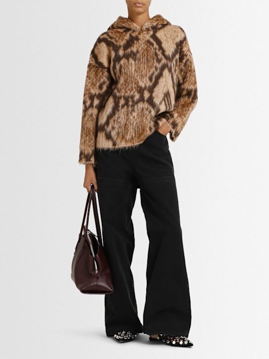 The Attico: Python print brushed wool blend sweater - Brown/Multi - women_1 | Luisa Via Roma