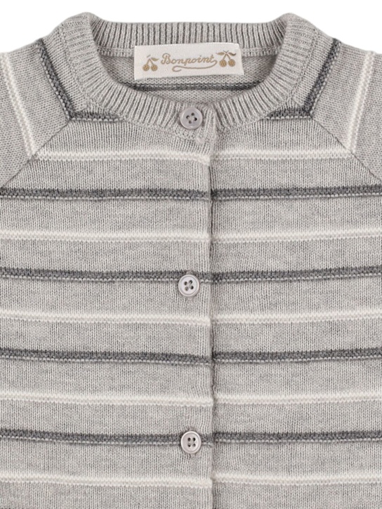 Bonpoint: Cotton blend knit cardigan & pants - グレー - kids-boys_1 | Luisa Via Roma