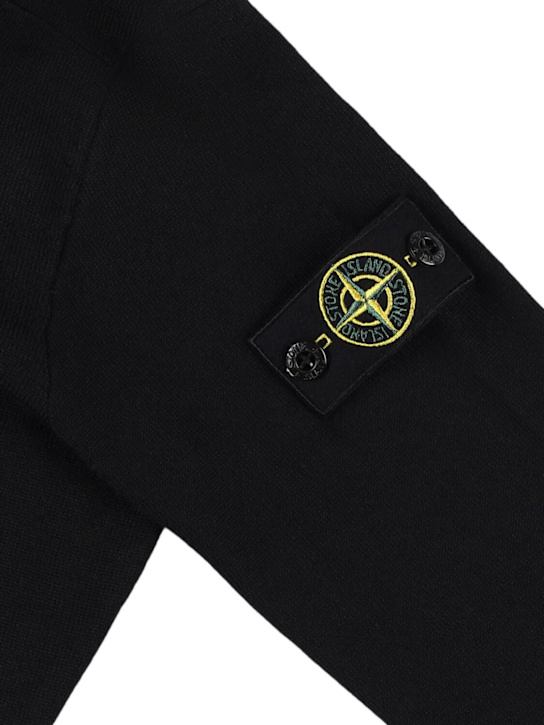 Stone Island Junior: Wool knit turtleneck sweater - Black - kids-boys_1 | Luisa Via Roma