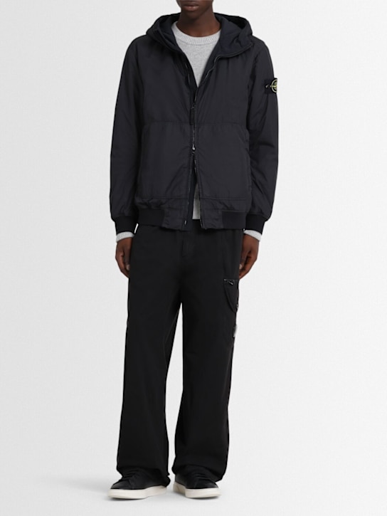 Stone Island: Nylon bomber jacket - Black - men_1 | Luisa Via Roma
