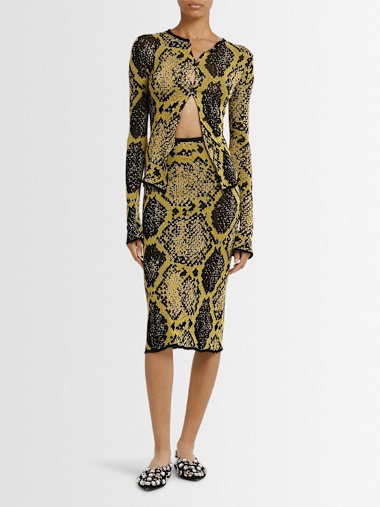 The Attico: Python printed viscose blend cardigan - Yellow/Black - women_1 | Luisa Via Roma
