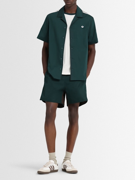 adidas Originals: Clot short sleeve collared shirt - ダークブラウン - men_1 | Luisa Via Roma