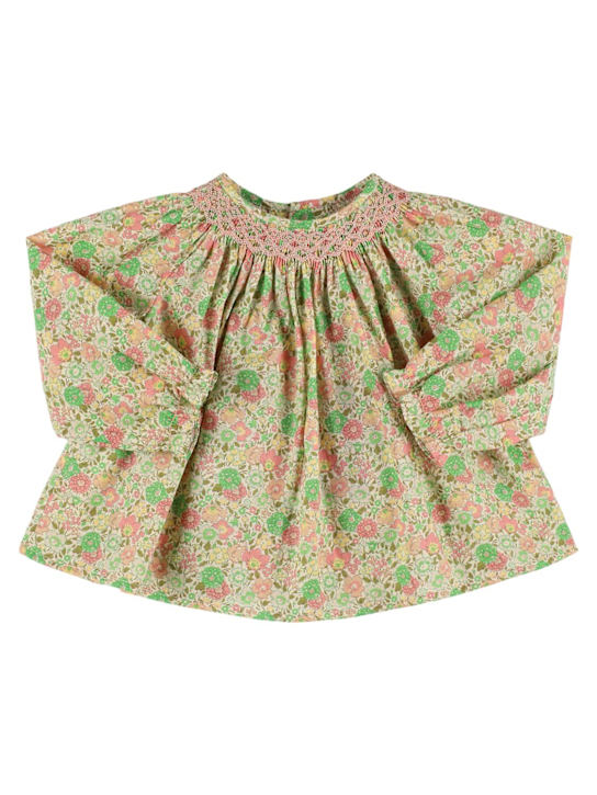 Bonpoint: Floral printed cotton shirt - マルチカラー - kids-girls_0 | Luisa Via Roma
