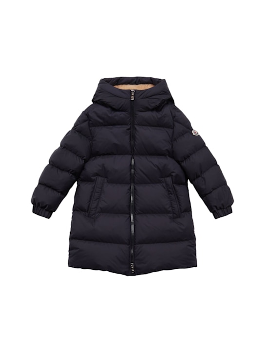 Moncler: Lentille nylon down jacket - ネイビー - kids-boys_0 | Luisa Via Roma