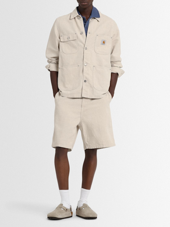 Carhartt WIP: Walter single knee canvas shorts -  Rinsed Natural - men_1 | Luisa Via Roma