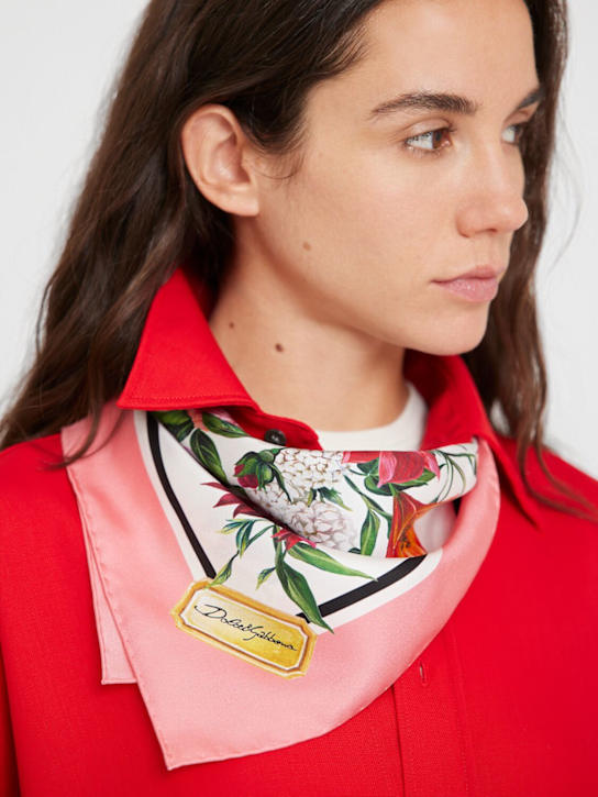 Dolce&Gabbana: Printed silk foulard - White - women_1 | Luisa Via Roma