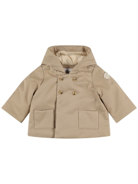 Bonpoint: Cotton blend hooded jacket - ベージュ - kids-boys_0 | Luisa Via Roma