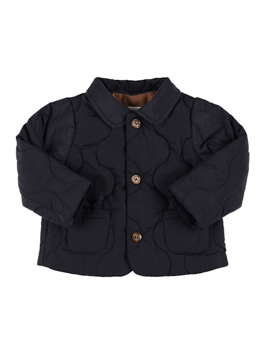 Bonpoint: Recycled poly quilted jacket - ブラック/ブラウン - kids-boys_0 | Luisa Via Roma