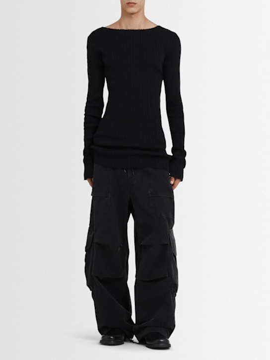 Entire Studios: Arches long sleeve knit top - Black - men_1 | Luisa Via Roma