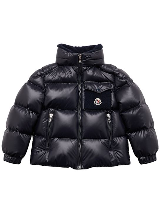 Moncler: Yule tech down jacket - ミッドナイトブルー - kids-boys_1 | Luisa Via Roma