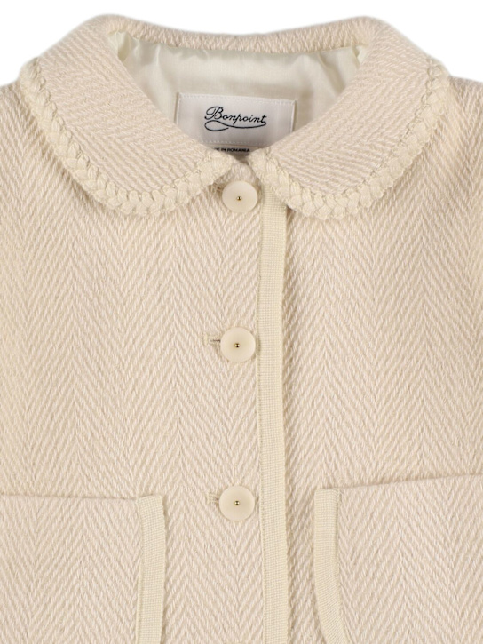 Bonpoint: Wool blend knit cardigan - ベージュ - kids-girls_1 | Luisa Via Roma