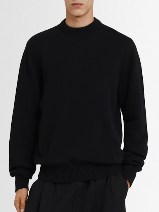 Laneus: Wool & cashmere knit sweater - Nero/Black - men_1 | Luisa Via Roma