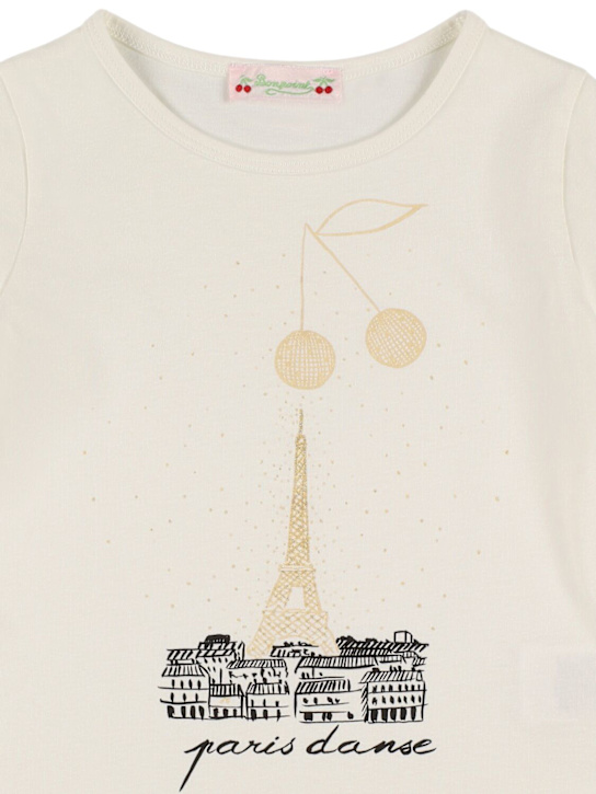 Bonpoint: Printed cotton jersey t-shirt - ホワイト - kids-girls_1 | Luisa Via Roma