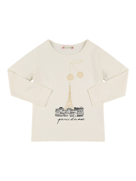 Bonpoint: Printed cotton jersey t-shirt - ホワイト - kids-girls_0 | Luisa Via Roma