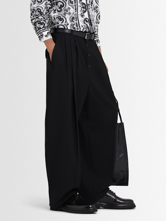 Dolce&Gabbana: Leather lace-up shoes - men_1 | Luisa Via Roma