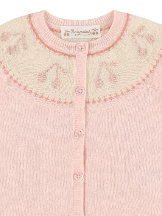 Bonpoint: Wool knit cardigan & pants - ピンク - kids-girls_1 | Luisa Via Roma