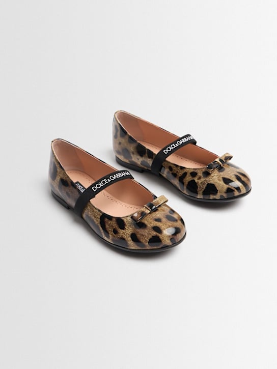 Dolce&Gabbana: Patent leather ballerinas - Beige/Multi - kids-girls_1 | Luisa Via Roma