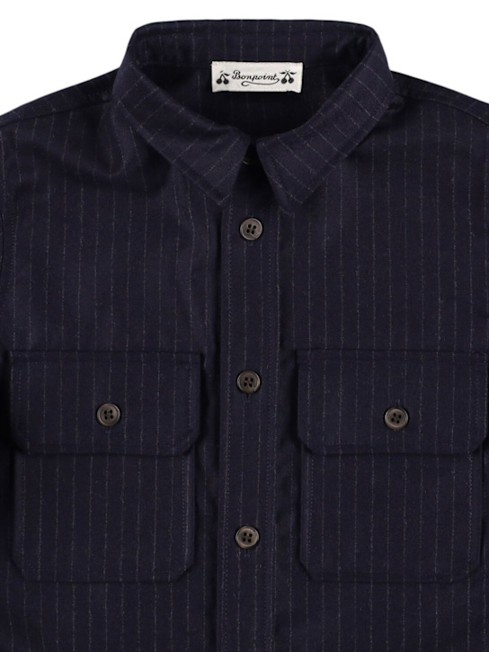 Bonpoint: Wool shirt - ブルー - kids-boys_1 | Luisa Via Roma