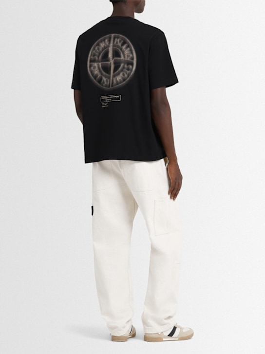 Stone Island: S/s cotton jersey t-shirt - Black - men_1 | Luisa Via Roma