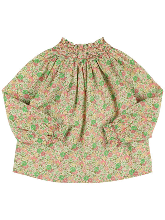 Bonpoint: Floral printed cotton shirt - マルチカラー - kids-girls_0 | Luisa Via Roma
