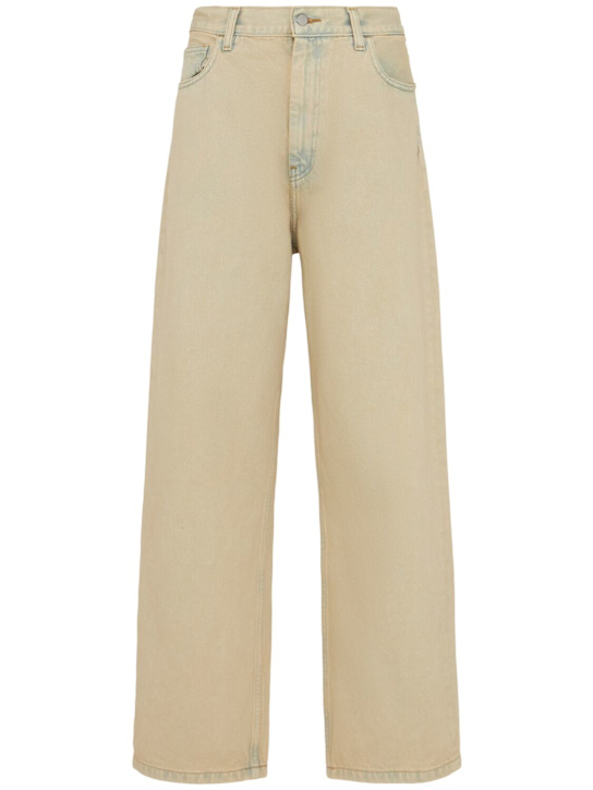 Carhartt WIP: Brandon cotton wide leg jeans - Blue/Beige - women_0 | Luisa Via Roma
