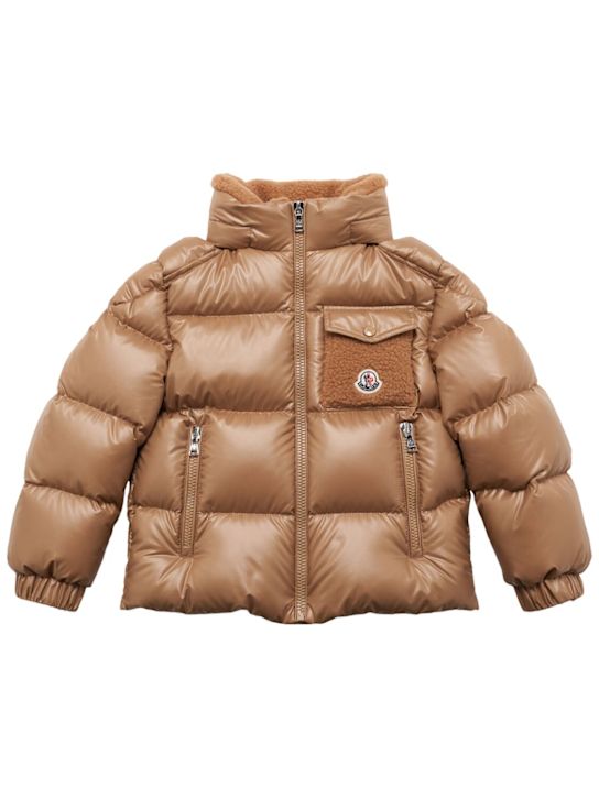 Moncler: Yule tech down jacket - Beige - kids-boys_1 | Luisa Via Roma