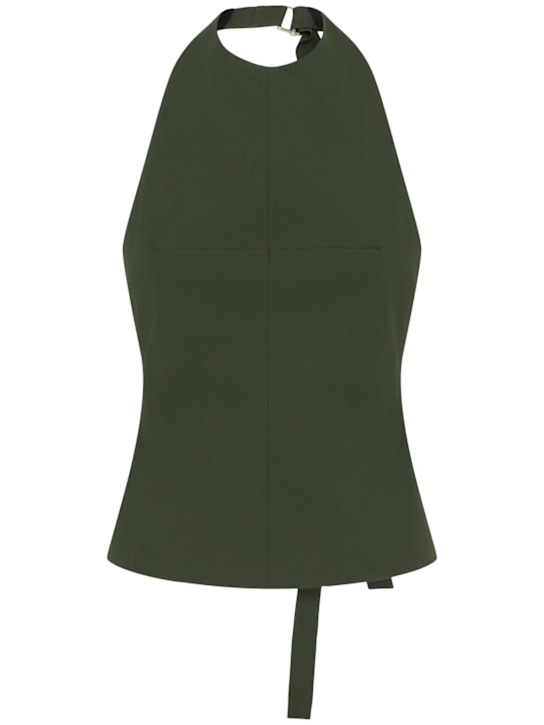 BETTTER: Emmerson cotton poplin halter top - Khaki - women_0 | Luisa Via Roma
