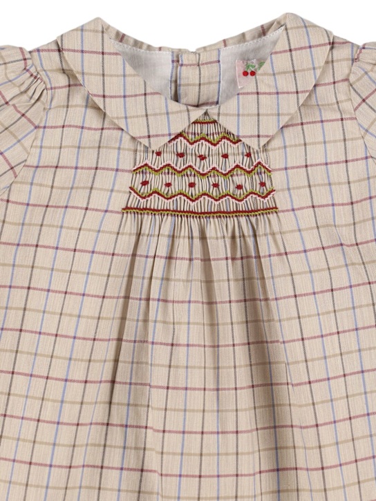 Bonpoint: Check printed cotton dress - マルチカラー - kids-girls_1 | Luisa Via Roma