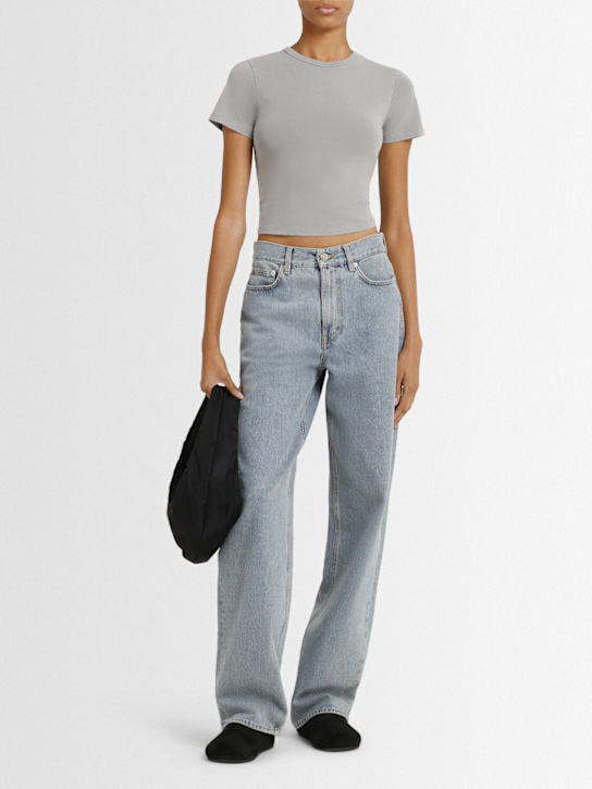 Entire Studios: Micro cropped t-shirt - Grey - women_1 | Luisa Via Roma