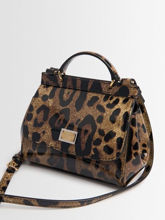 Dolce&Gabbana: Sicily patent leather shoulder bag - Beige - kids-girls_1 | Luisa Via Roma