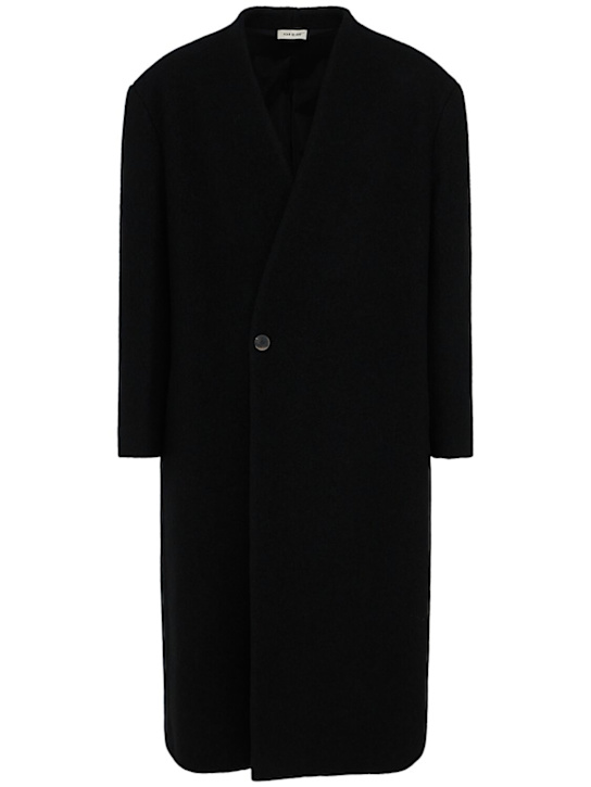 Fear of God: Lapelless relaxed coat - Black - men_0 | Luisa Via Roma