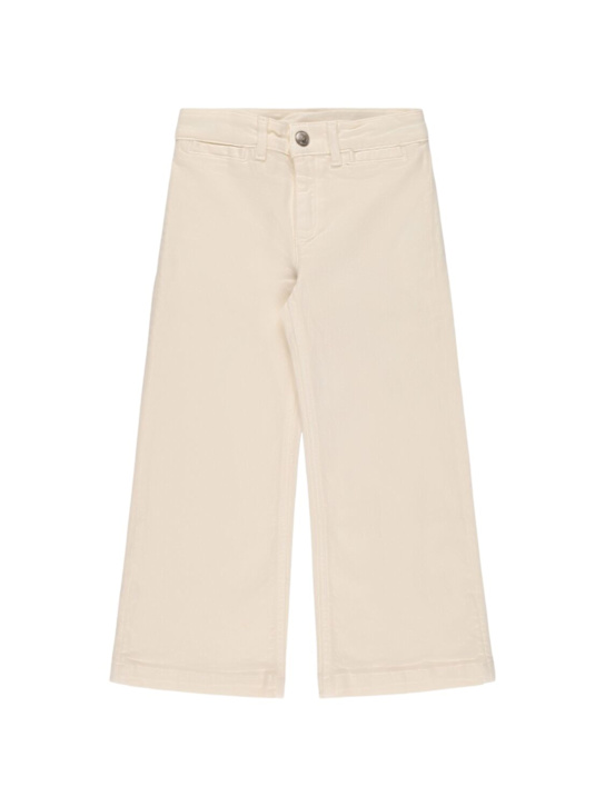 Bonpoint: Stretch cotton pants - ホワイト - kids-girls_0 | Luisa Via Roma