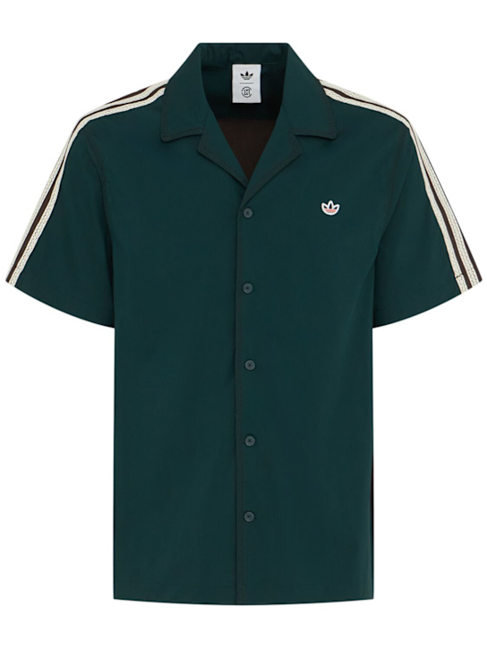 adidas Originals: Clot short sleeve collared shirt - ダークブラウン - men_0 | Luisa Via Roma