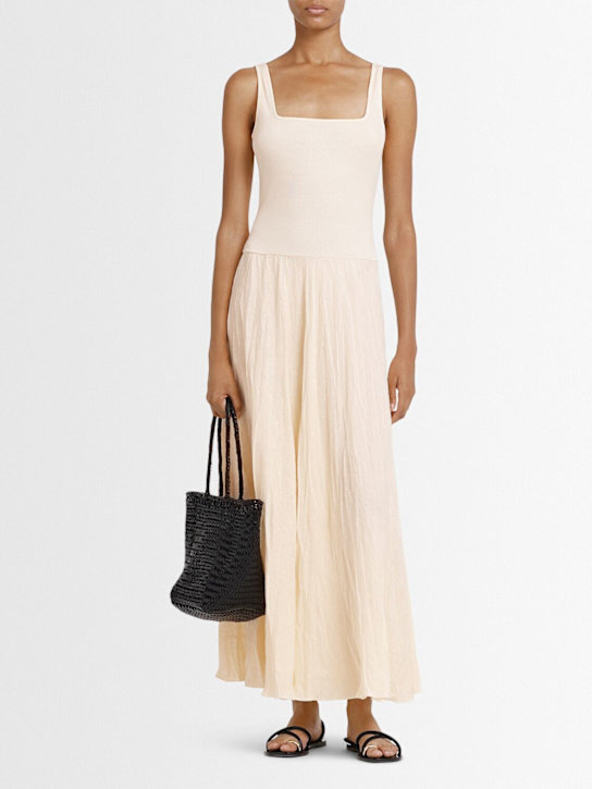 Johanna Ortiz: Ecru Mariner square neck maxi dress - Ecru - women_1 | Luisa Via Roma