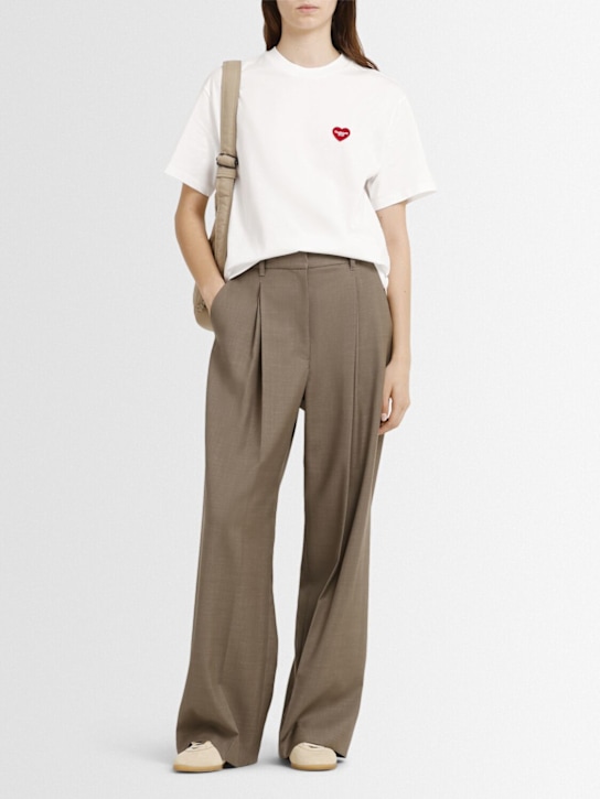 Carhartt WIP: T-shirt Heart II Hartt in cotone organico - Bianco - women_1 | Luisa Via Roma