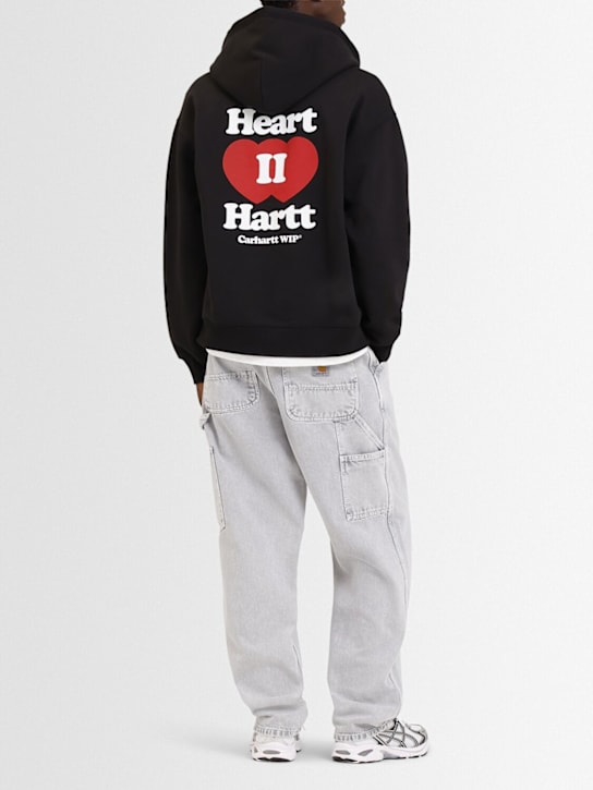 Carhartt WIP: Hooded Heart II Hartt zip-up sweatshirt - Black - men_1 | Luisa Via Roma