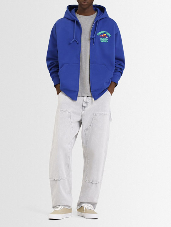 Carhartt WIP: Smith Field denim double knee pants - Black - men_1 | Luisa Via Roma