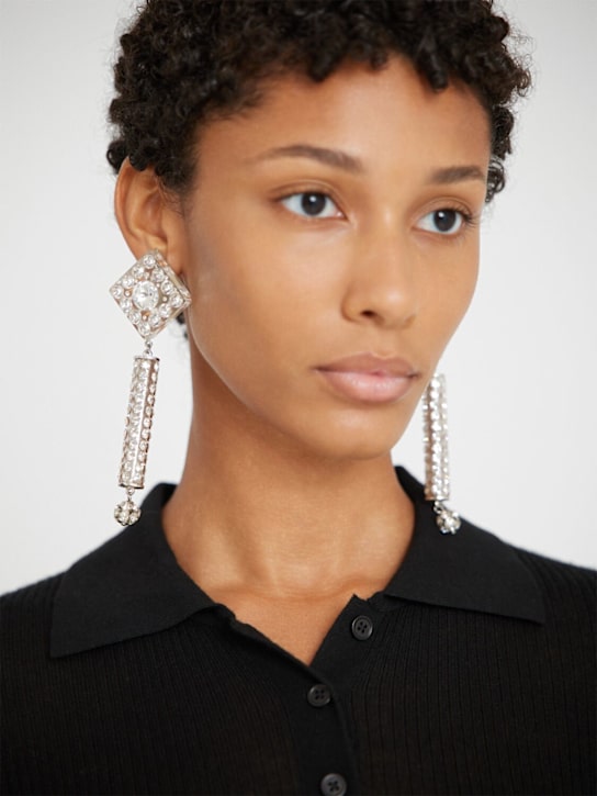 Crystal earrings w/ pendant - Thumbnail 2
