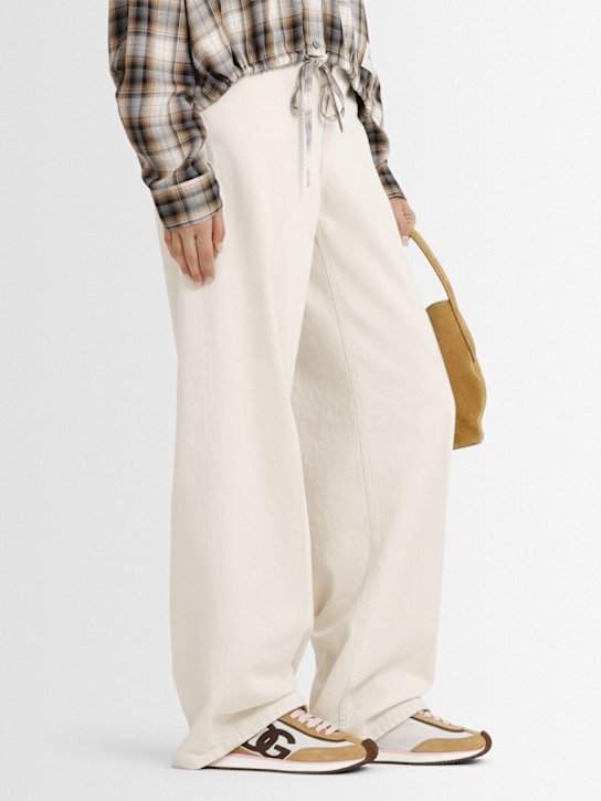 Dolce&Gabbana: Aria nylon lace-up sneakers - Bianco/Cacao - women_1 | Luisa Via Roma