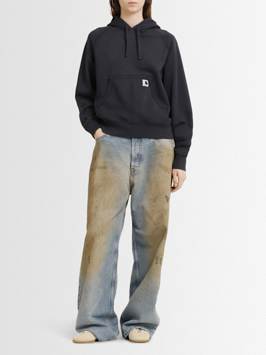 Carhartt WIP: Hudson hooded cotton sweatshirt - Black - women_1 | Luisa Via Roma