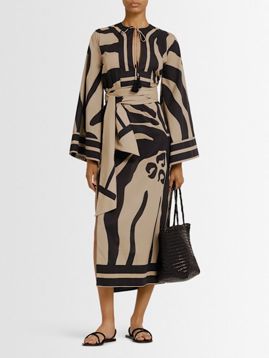 Johanna Ortiz: Cruiser printed tunic dress - Sand/Black - women_1 | Luisa Via Roma