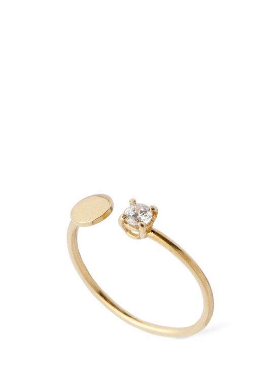 Lil Milan: Jupiter 9kt adjustable ring w/ zircon - women_0 | Luisa Via Roma