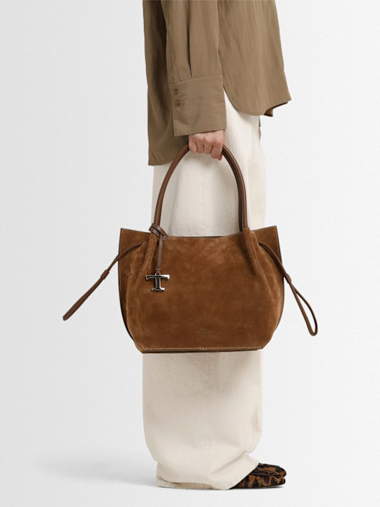 Tod's: Medium Buz suede tote bag - women_1 | Luisa Via Roma