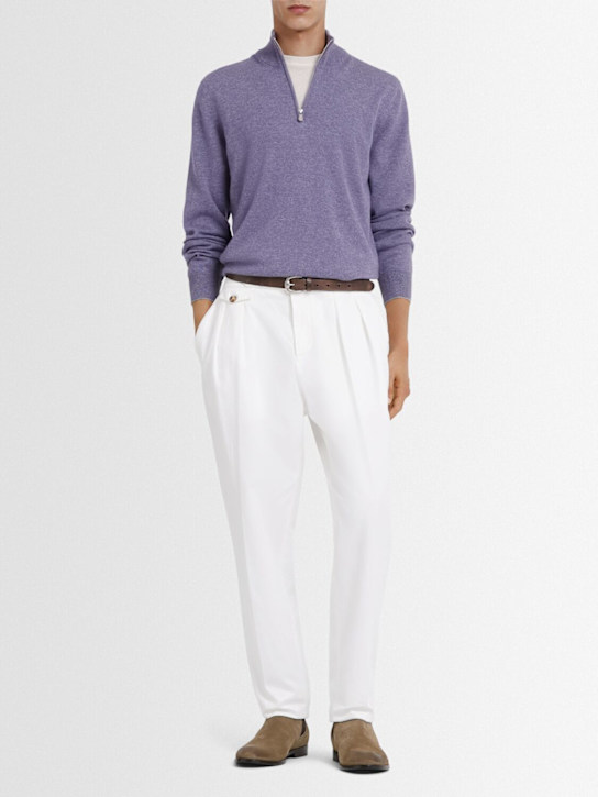 Brunello Cucinelli: Cashmere turtleneck sweater - Iris - men_1 | Luisa Via Roma