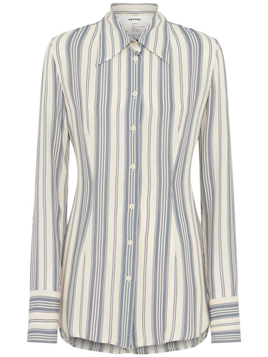 BETTTER: Rowan striped cotton shirt - Blue/Multi - women_0 | Luisa Via Roma