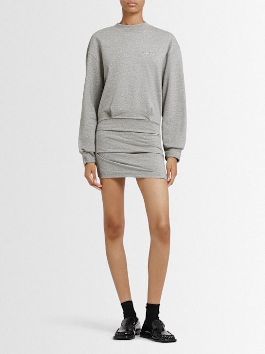 The Attico: Ruched jersey mini dress - Grey - women_1 | Luisa Via Roma