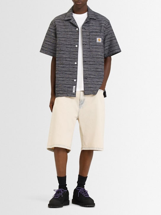 Carhartt WIP: Gellar short sleeve jacquard shirt - Gellar Stripe - men_1 | Luisa Via Roma